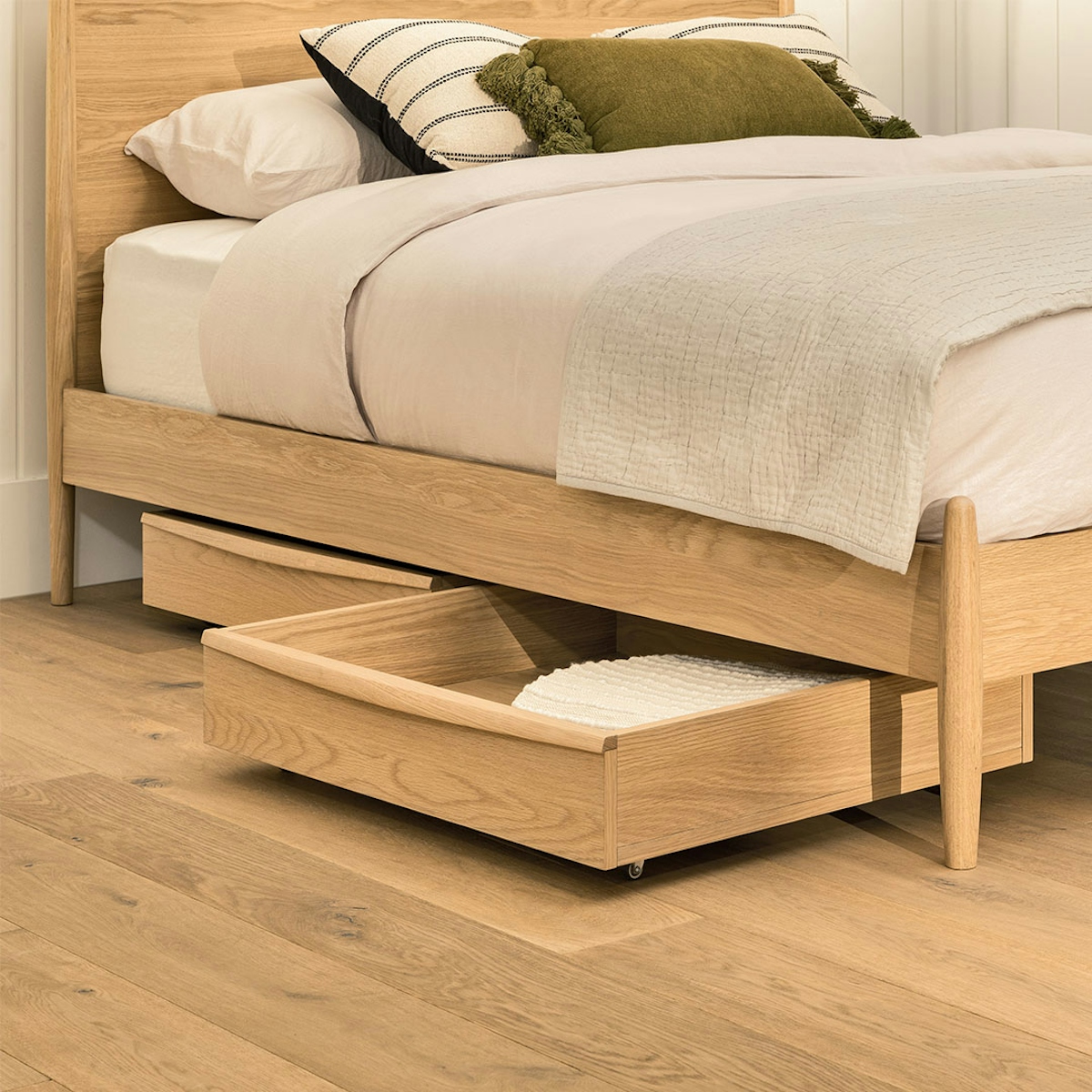 Underbed White Oak Storage Drawer Set, Mid-Century Design | Article Lenia Modern Bedroom Furniture, image size:1080x1080