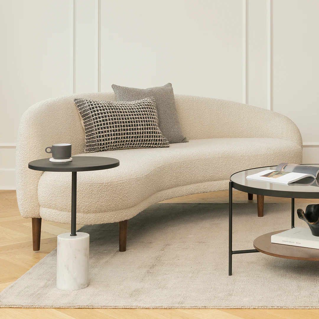 Kayra 87" Sofa - Ivory Bouclé