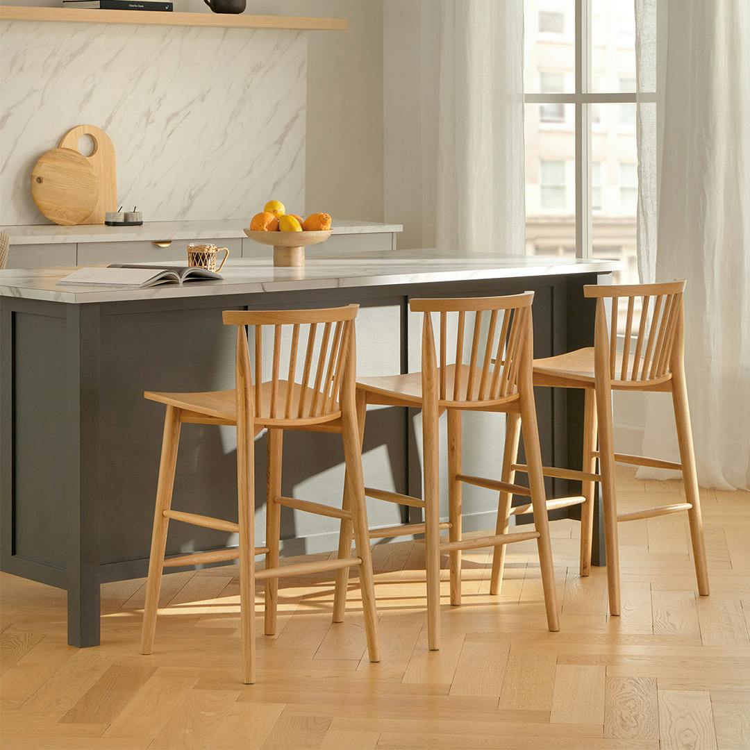 Light Oak Counter Stool, Japandi Style | Rus | Article