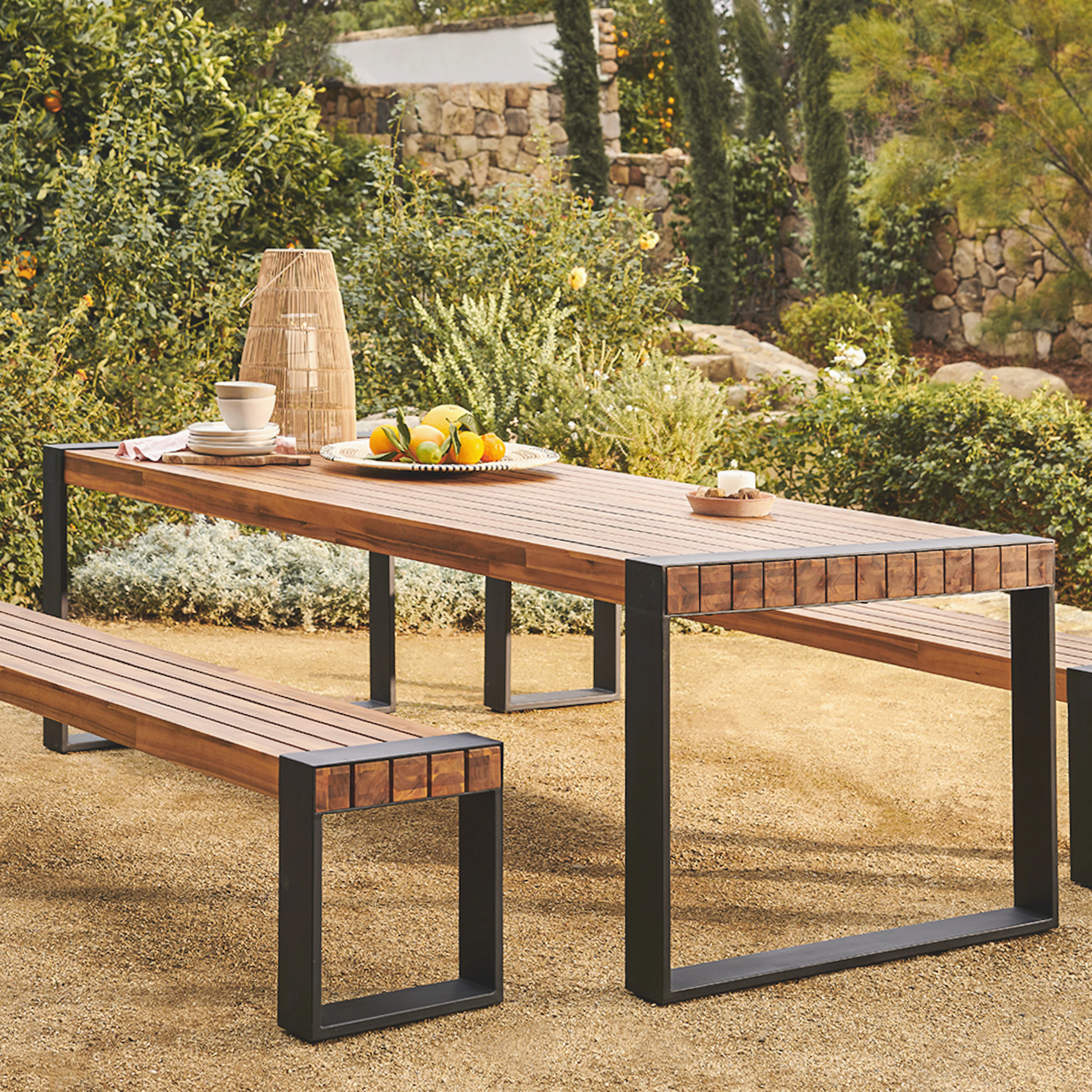 Lubek 94.5" Outdoor Dining Table - Tuscan Brown