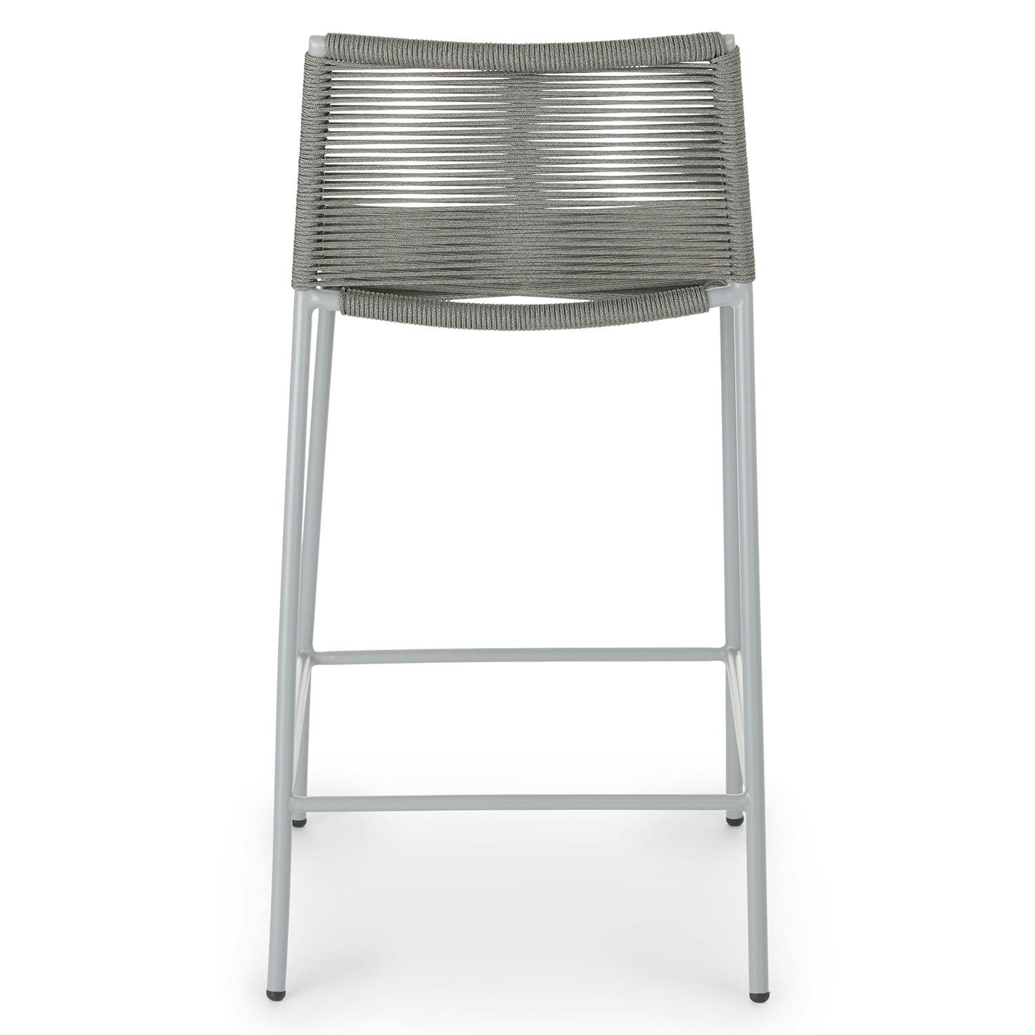 Steel Framed Heathered Gray Woven Rope Counter Stool | Zina | Article