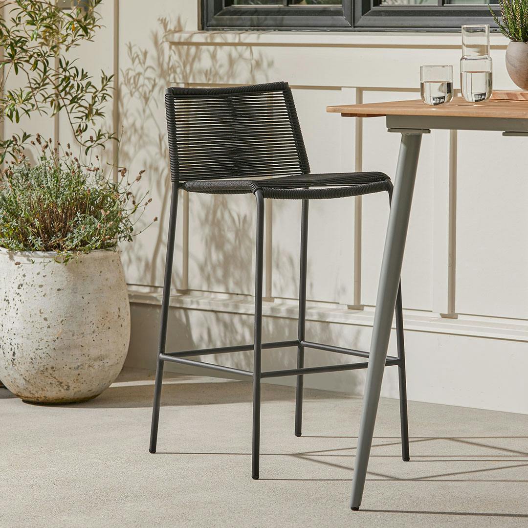 Zina Outdoor Bar Stool - Ember Black