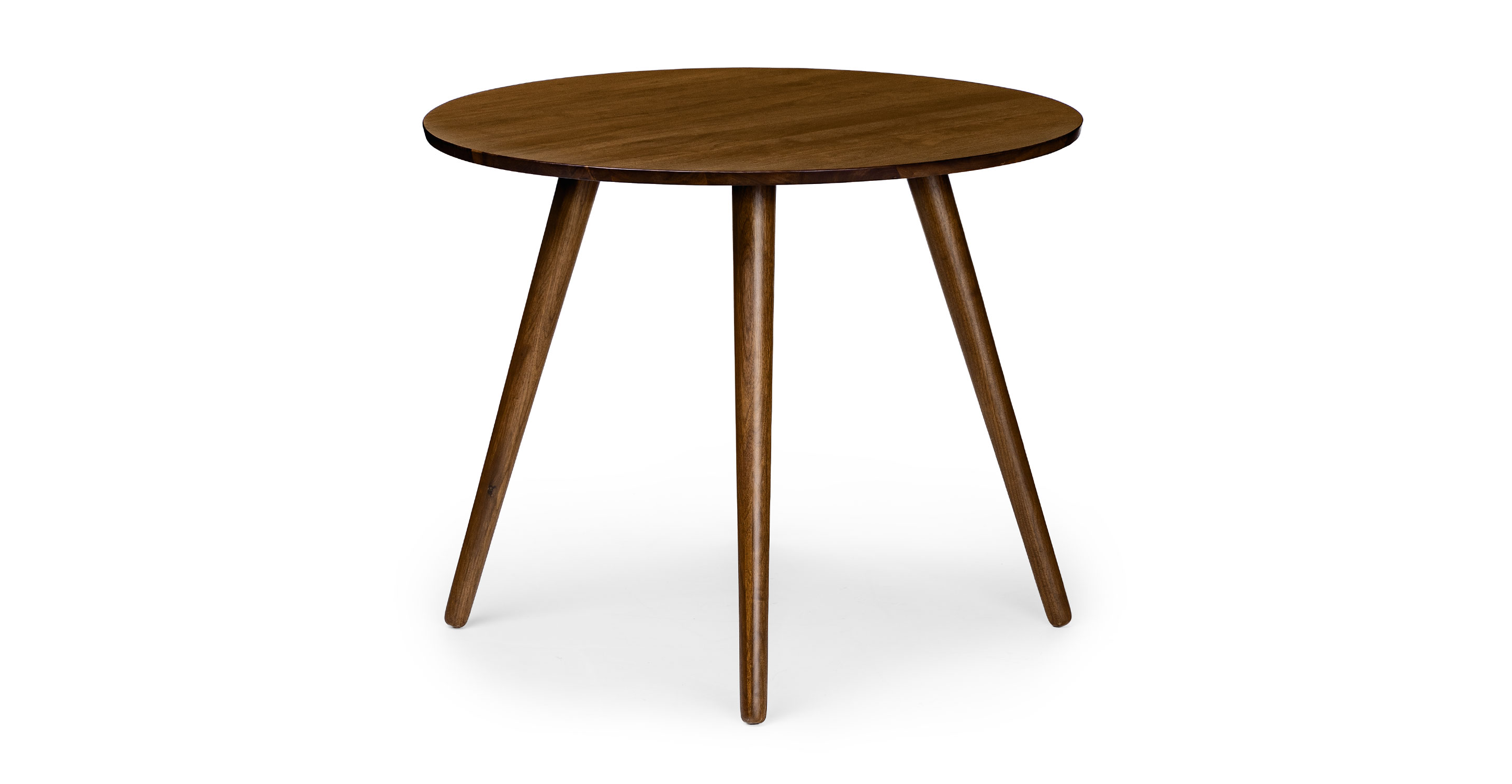 Round Walnut Wood Dining Table For 3, 36 Round Dining Table And Chairs