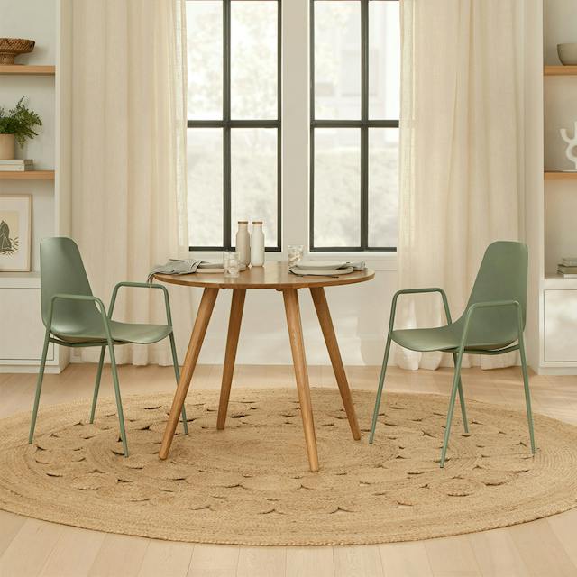 Seno Round Oak Dining Table for 3 People | Article