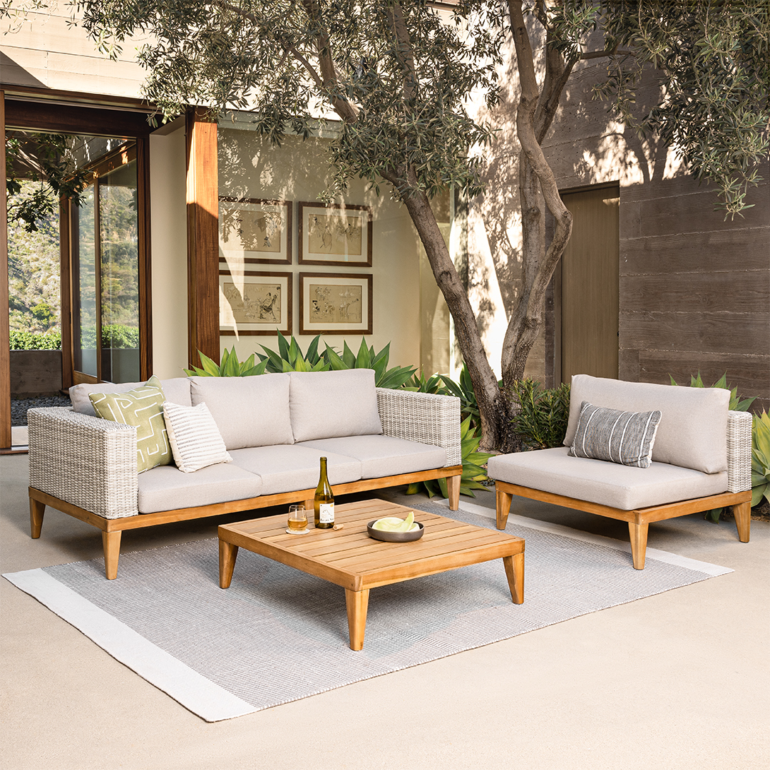 Fabric outdoor sofa discount