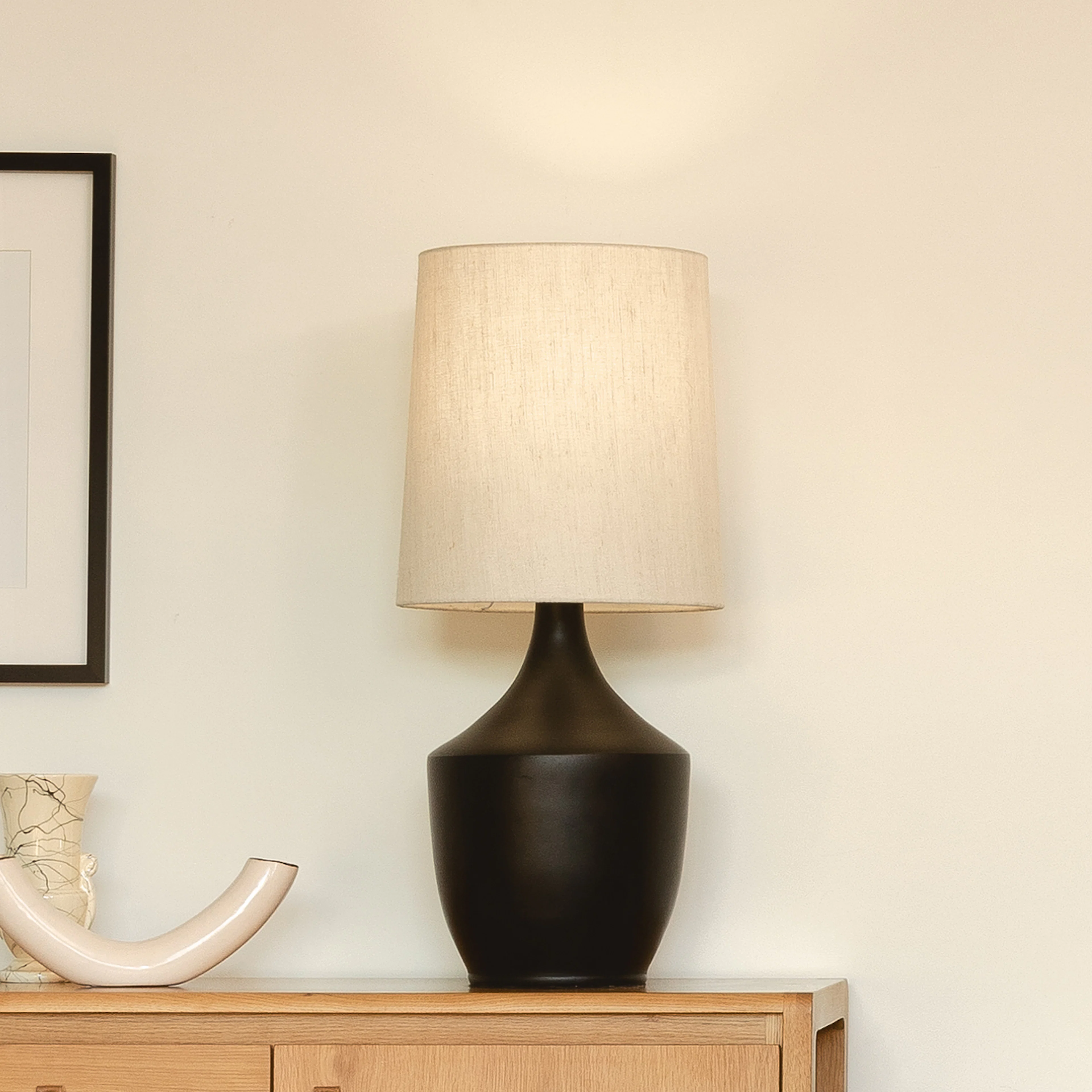 Rama Large Black Table Lamp - Modern Ceramic Design
