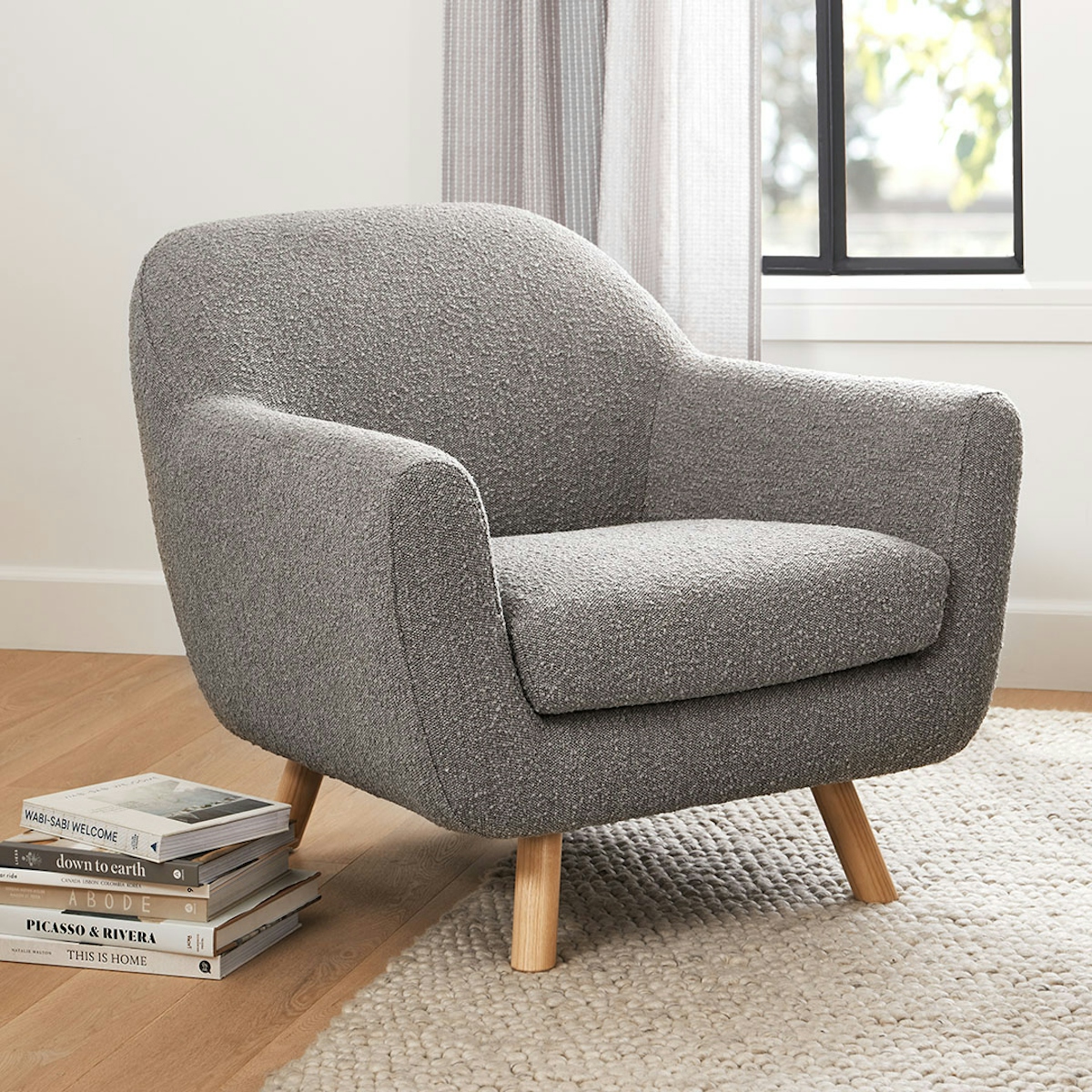 Gabriola Ash & Dover Gray Bouclé Lounge Chair | Gabriola | Article