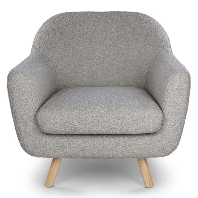 Ash & Dover Gray Fabric Lounge Chair Gabriola Article