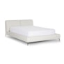 Abisko New Quartz White Fabric King Size Bed + Headboard | Article