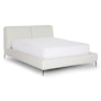 Abisko New Quartz White Fabric King Size Bed + Headboard | Article