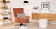 Agga Oriole Red Swivel Chair - Gallery View 2 of 13.