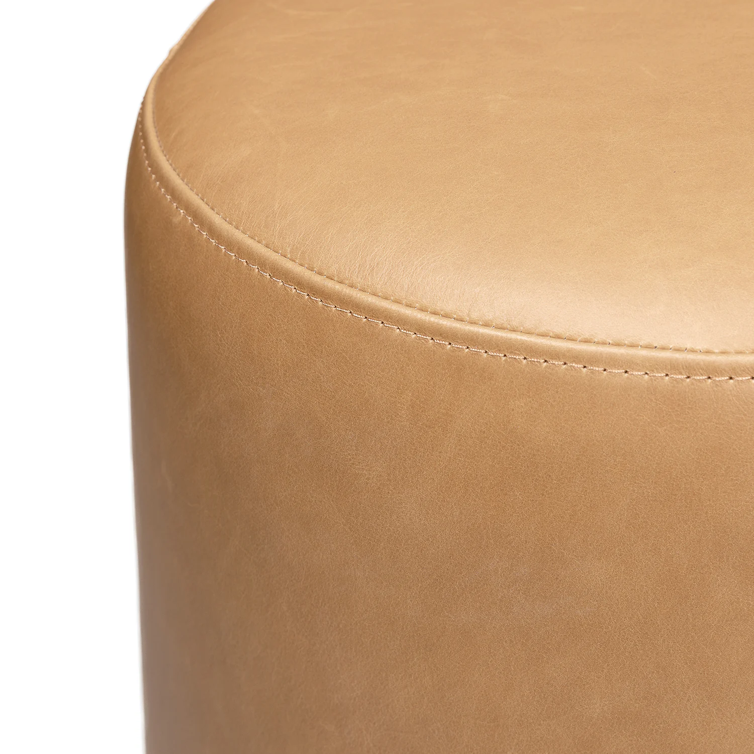 Cilo 16" Leather Ottoman - Charme Tan