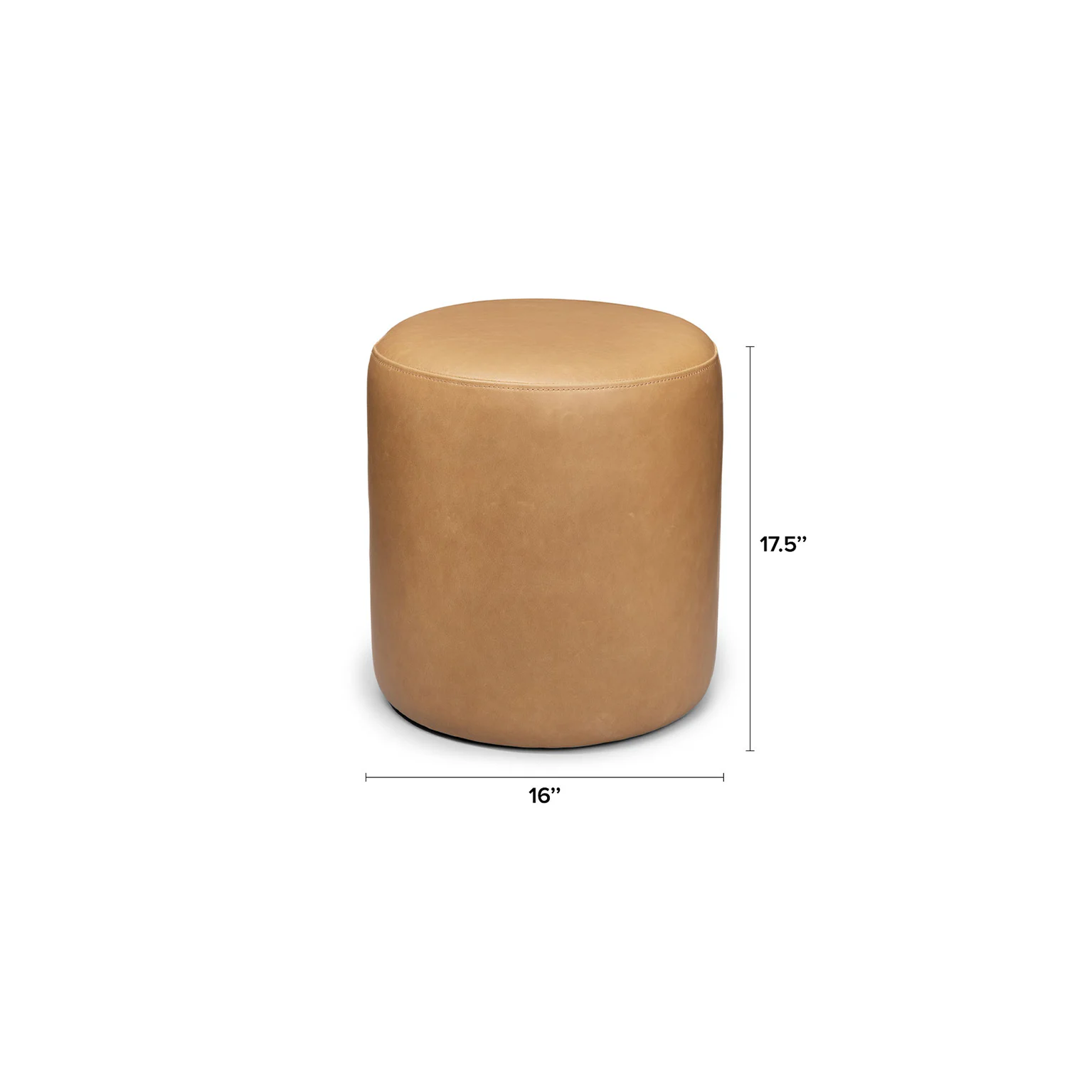 Cilo 16" Leather Ottoman - Charme Tan