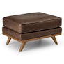 Timber 31" Leather Ottoman - Charme Chocolat