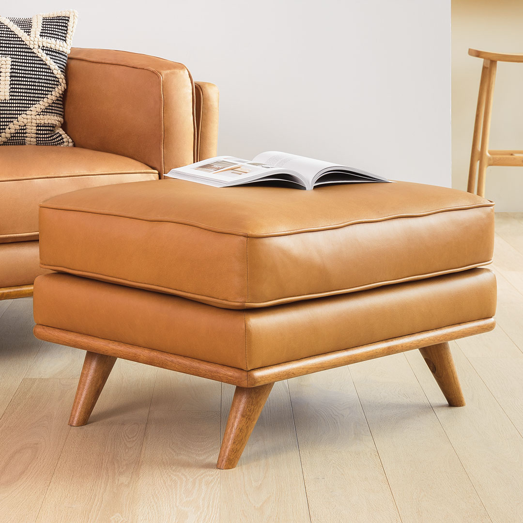 Timber Charme Tan Ottoman | Article