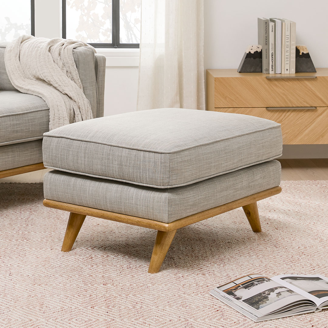 Timber 31" Ottoman - Rain Cloud Gray