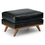 Timber 31" Leather Ottoman - Charme Black