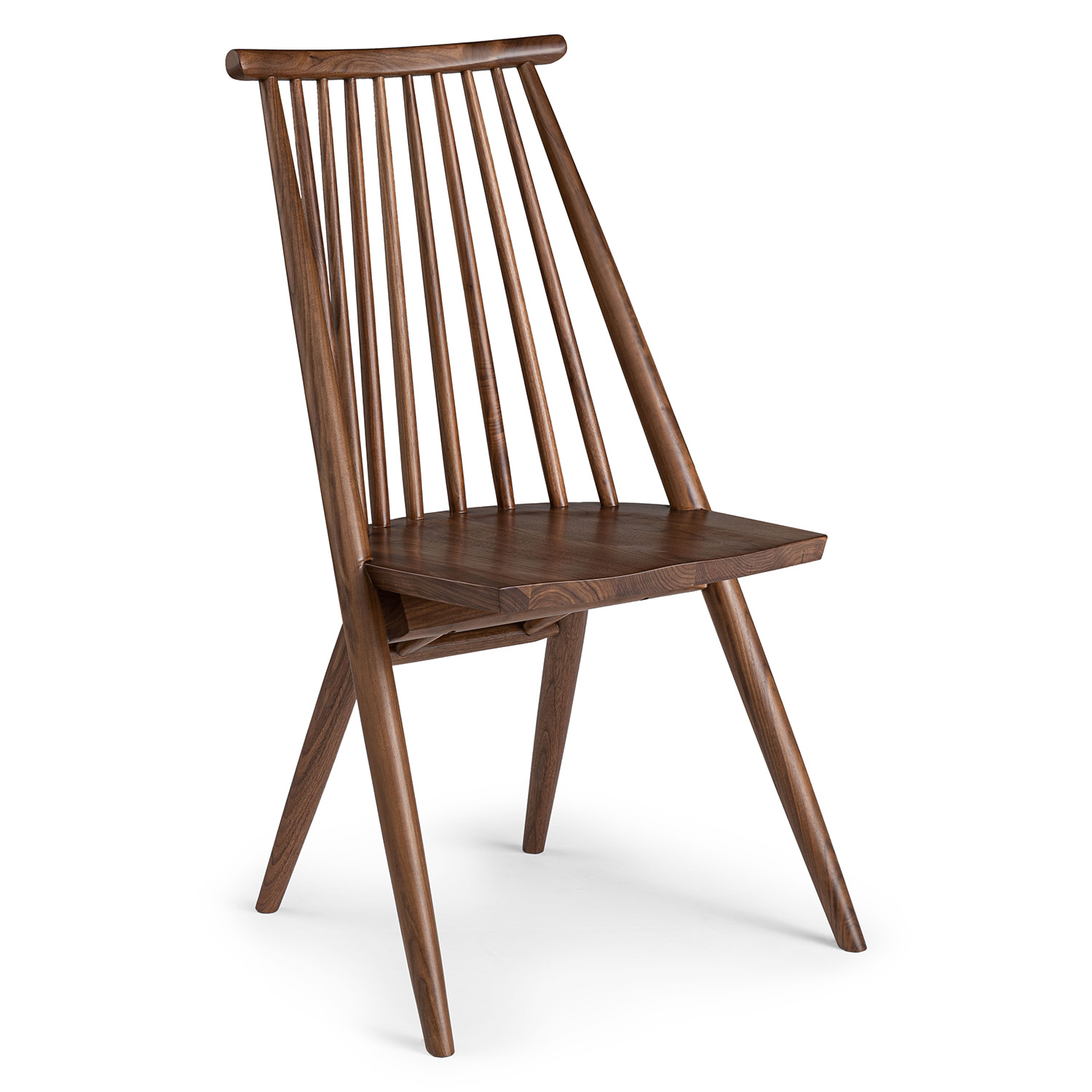 Armless Solid Black Oak Dining Chairs, Japandi Style | Dabo