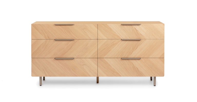 Nera Oak 6-Drawer Double Dresser - Primary View 1 of 8 (Open Fullscreen View).