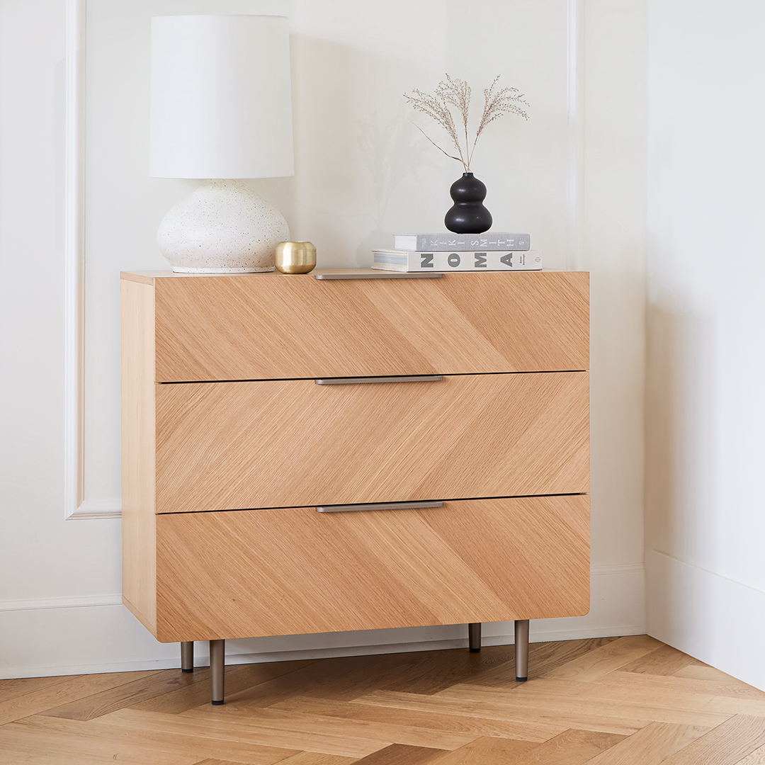 Short Oak Wood Dresser w/ 3 Drawers | Nera | Article Short Oak Wood Dresser w/ 3 Drawers | Nera | Article