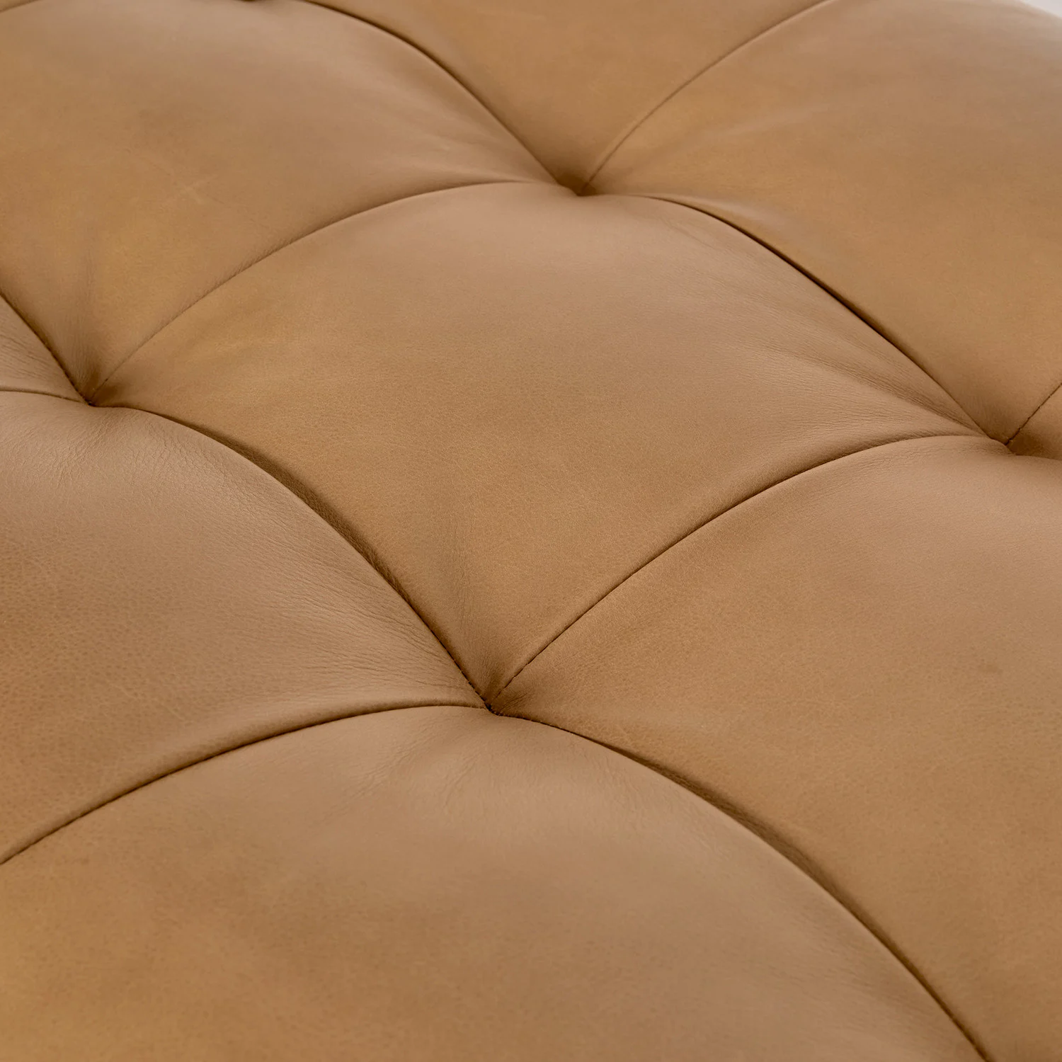 Sven 56" Tufted Leather Bench - Charme Tan