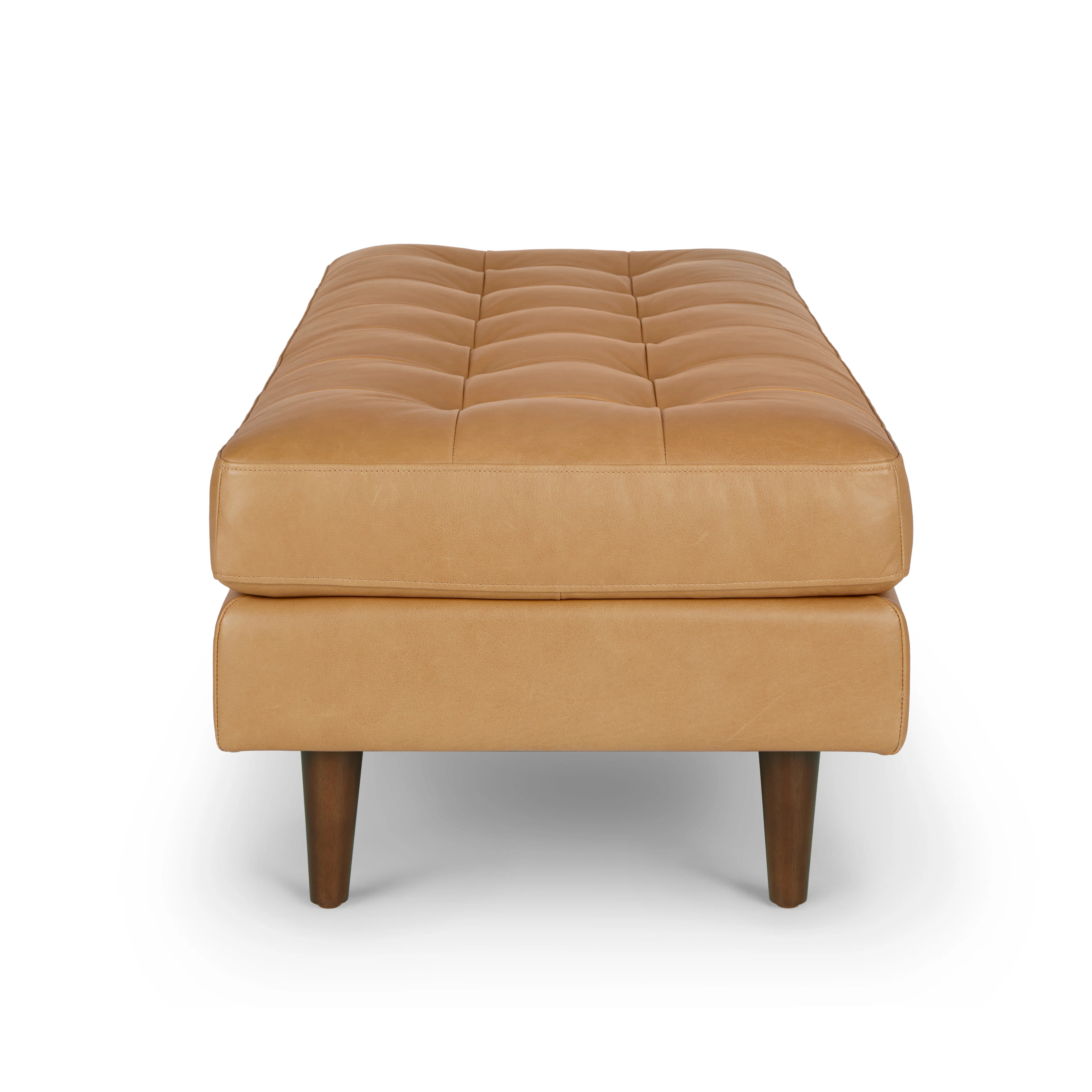 Sven 56" Tufted Leather Bench - Charme Tan