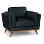 Timber 41" Leather Lounge Chair - Charme Black