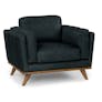 Timber 41" Leather Lounge Chair - Charme Black