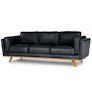 Timber 90" Leather Sofa - Charme Black