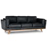 Timber 90" Leather Sofa - Charme Black