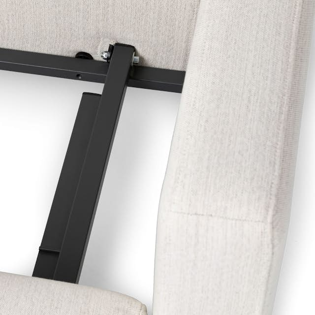 Black Steel & Atelier Ivory Fabric Sofa Bed Solna Article