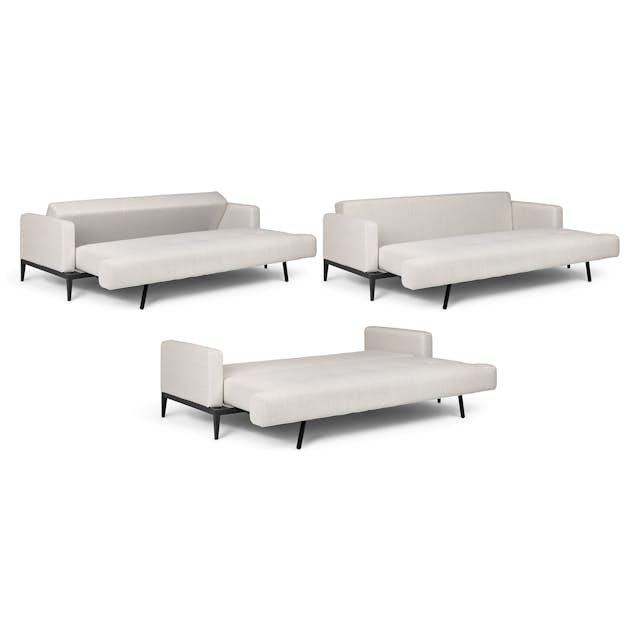 Black Steel & Atelier Ivory Fabric Sofa Bed Solna Article