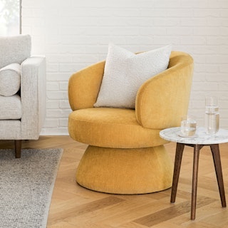 Makeva Marigold Yellow Swivel Chair