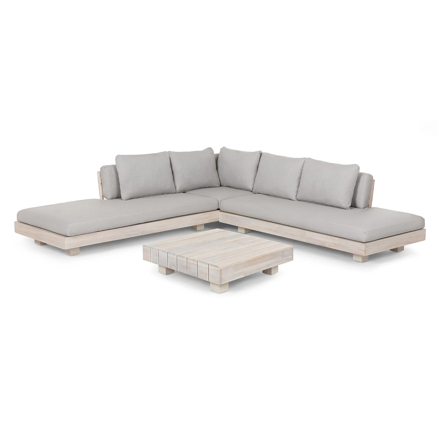 Lubek 100.5" Outdoor Low Corner Sectional Set - Beach Sand