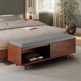 Nederin 55.5" Bench - Walnut and Pebble Gray