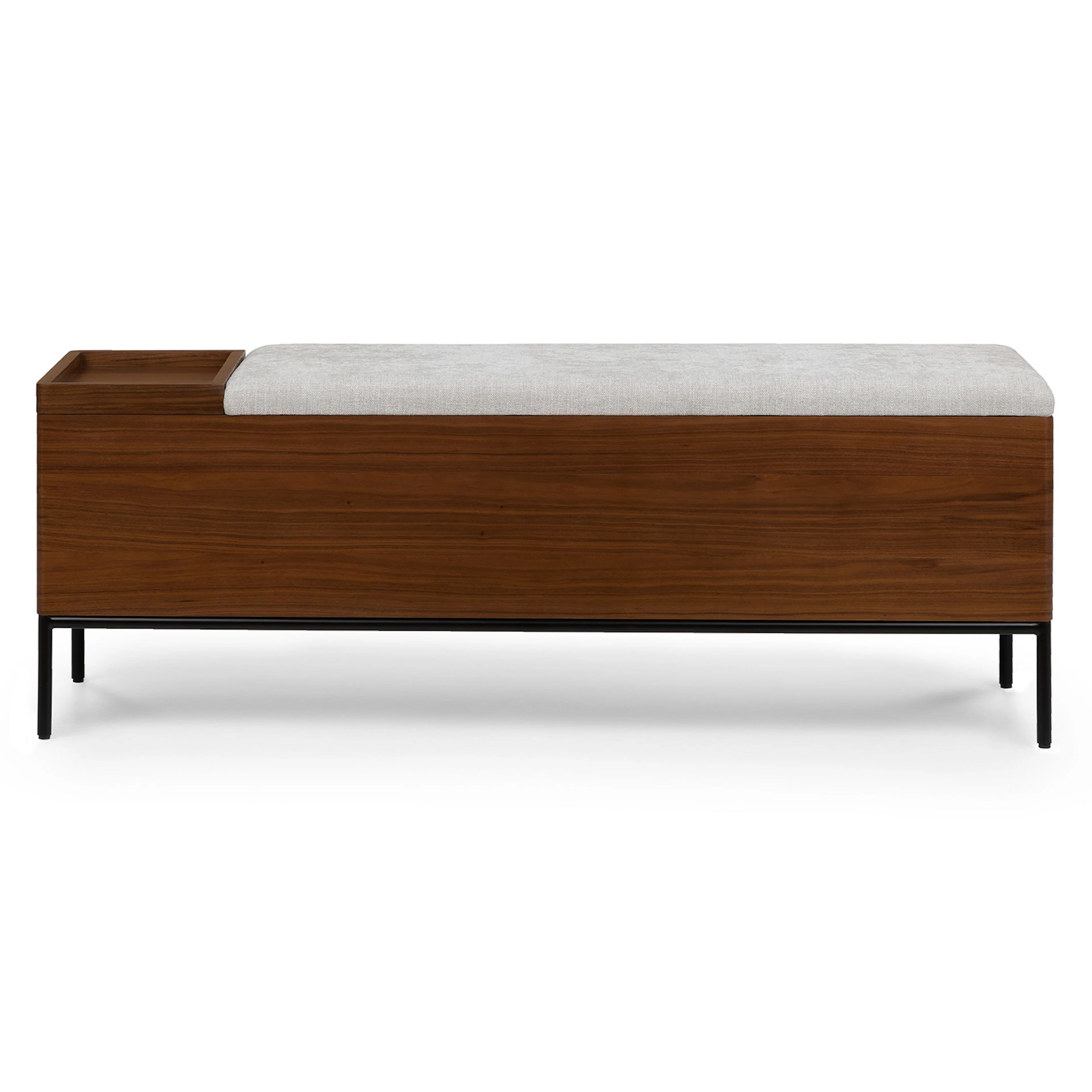 Thari 53" Bench - Walnut and Everest Gray