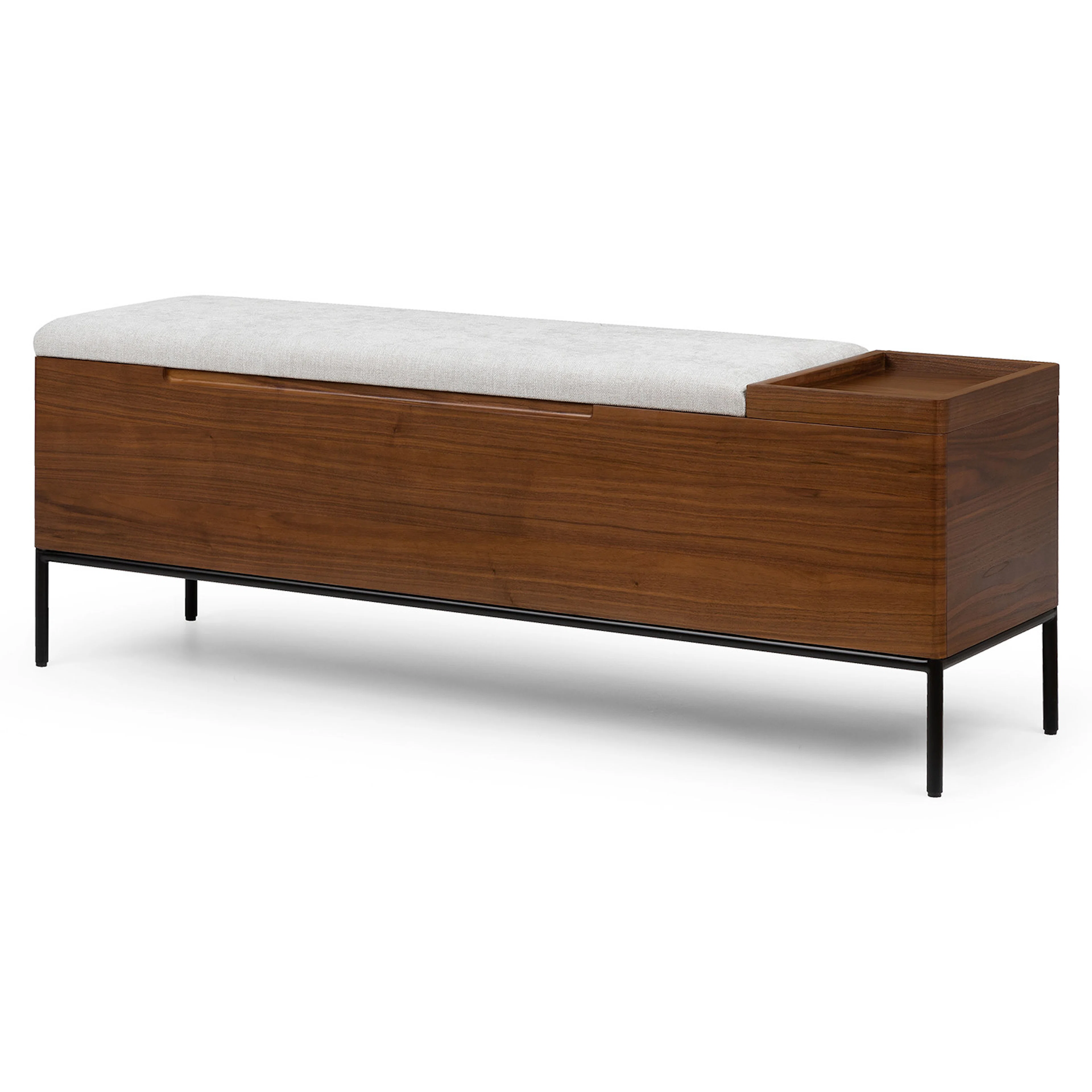 Thari 53" Bench - Walnut and Everest Gray