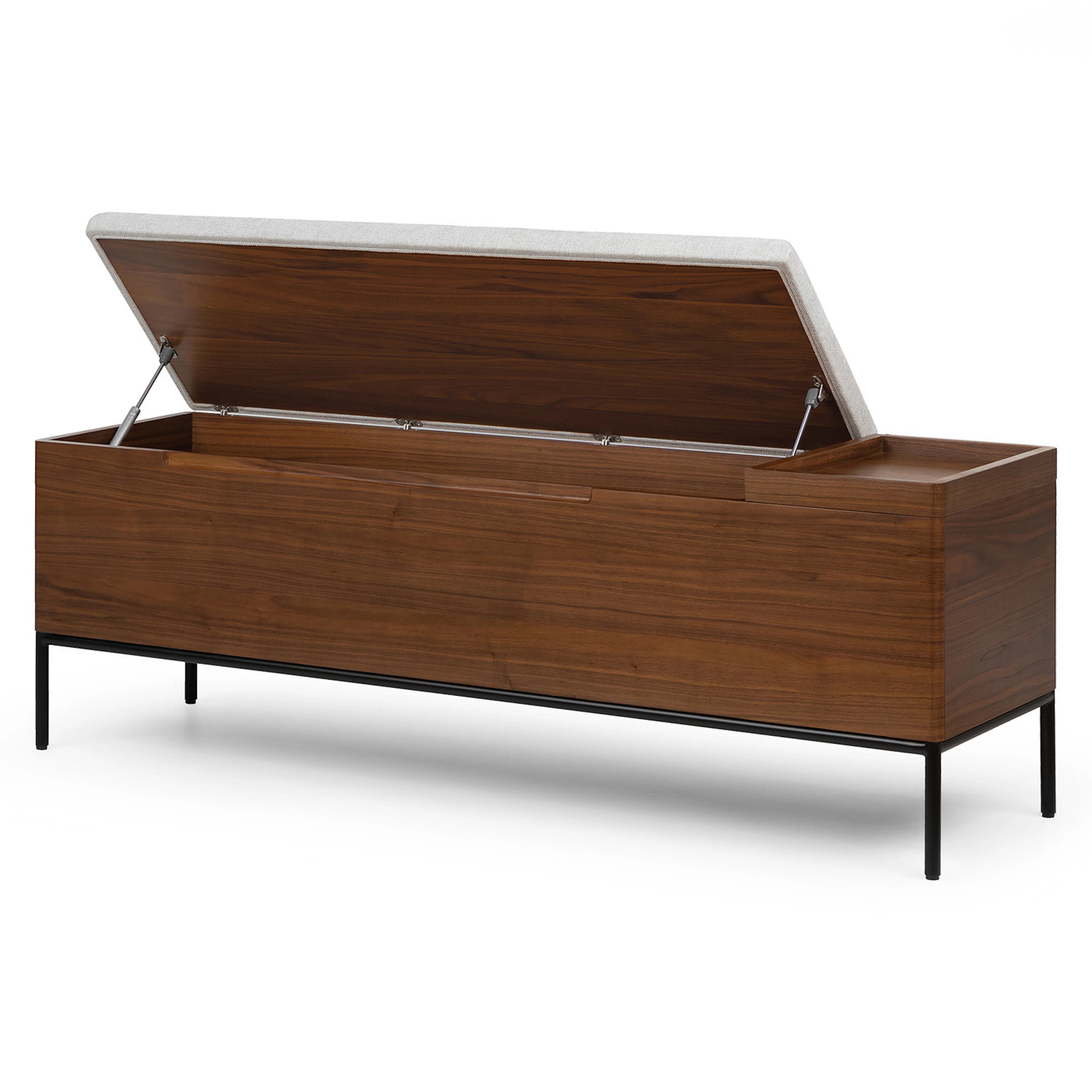Thari 53" Bench - Walnut and Everest Gray