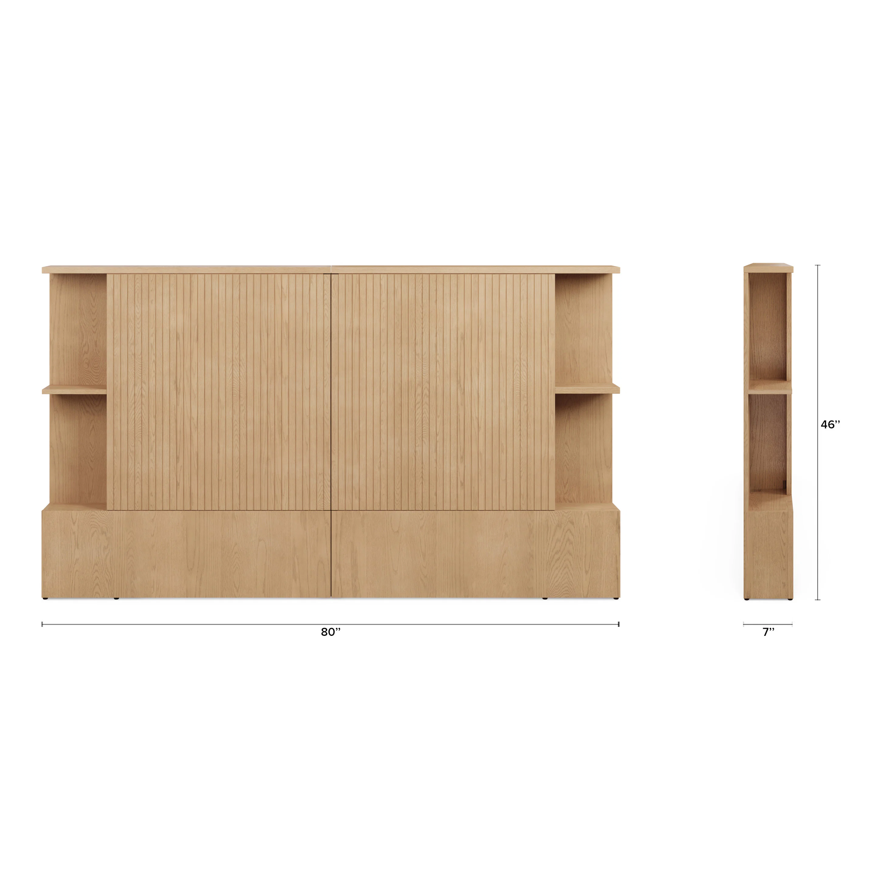 Kouva Queen Storage Headboard - Natural Oak