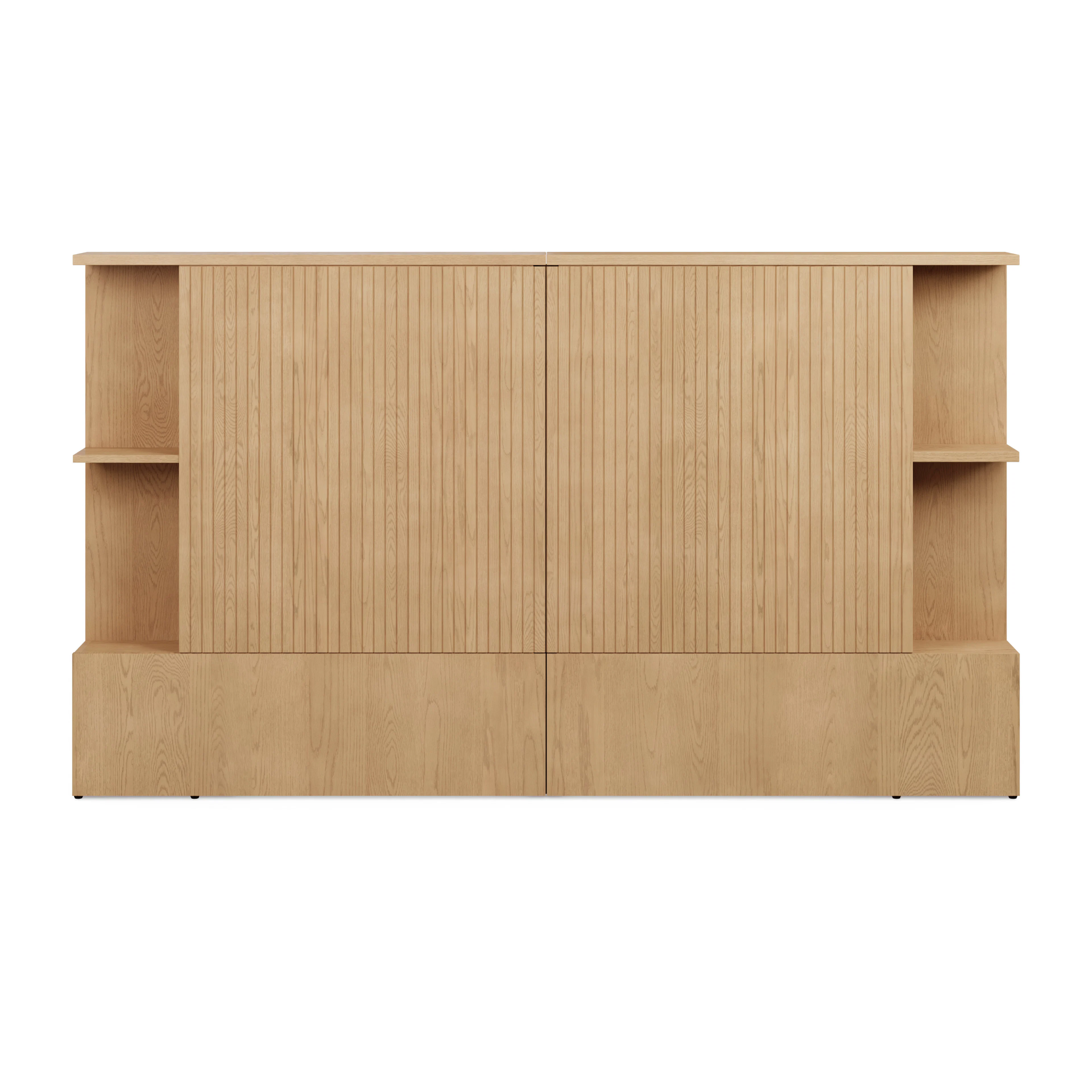 Kouva Queen Storage Headboard - Natural Oak