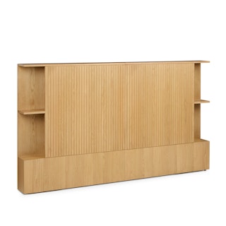Kouva Queen Storage Headboard - Natural Oak