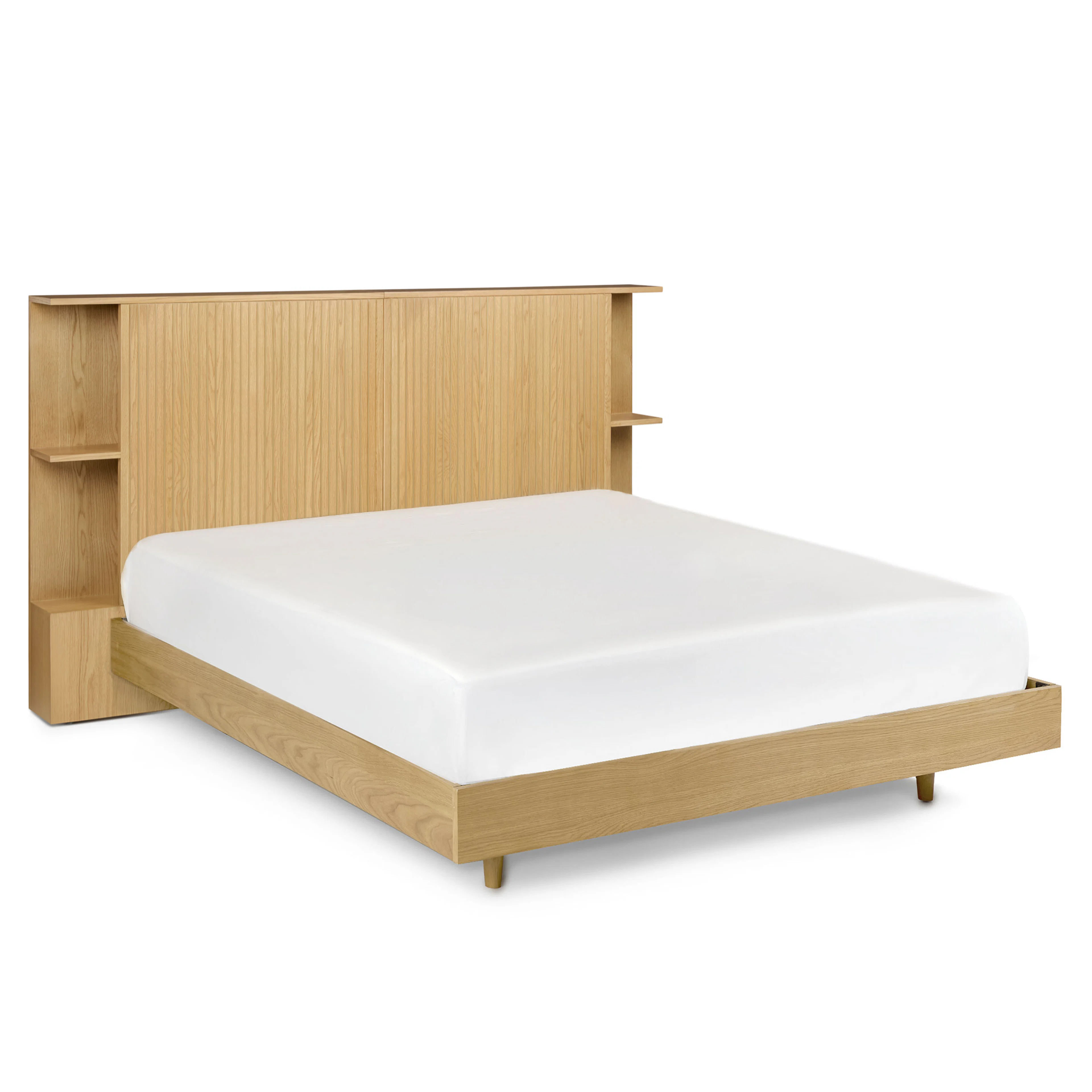 Kouva Queen Storage Headboard - Natural Oak