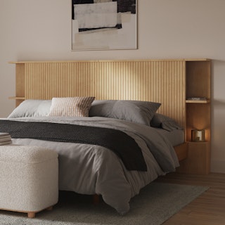 Kouva King Storage Headboard - Natural Oak