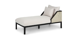 Candra Vintage White Black Chaise Lounge