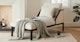 Candra Vintage White Black Chaise Lounge - Gallery View 2 of 13.