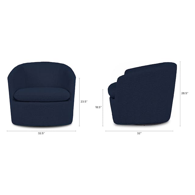 Catalina Blue Fabric Swivel Lounge Chair Turoy Article