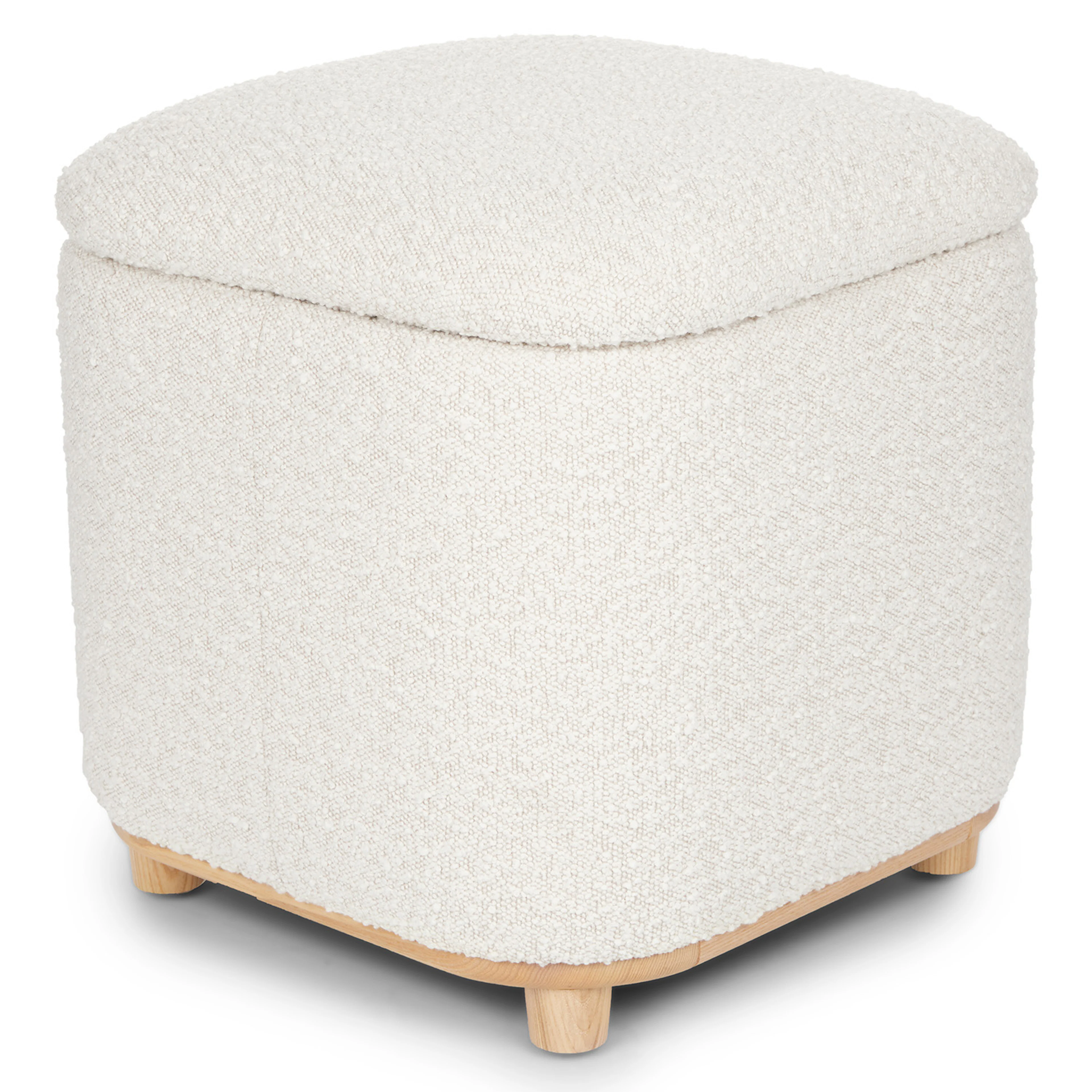 Maribo 19" Storage Ottoman - Ivory Bouclé