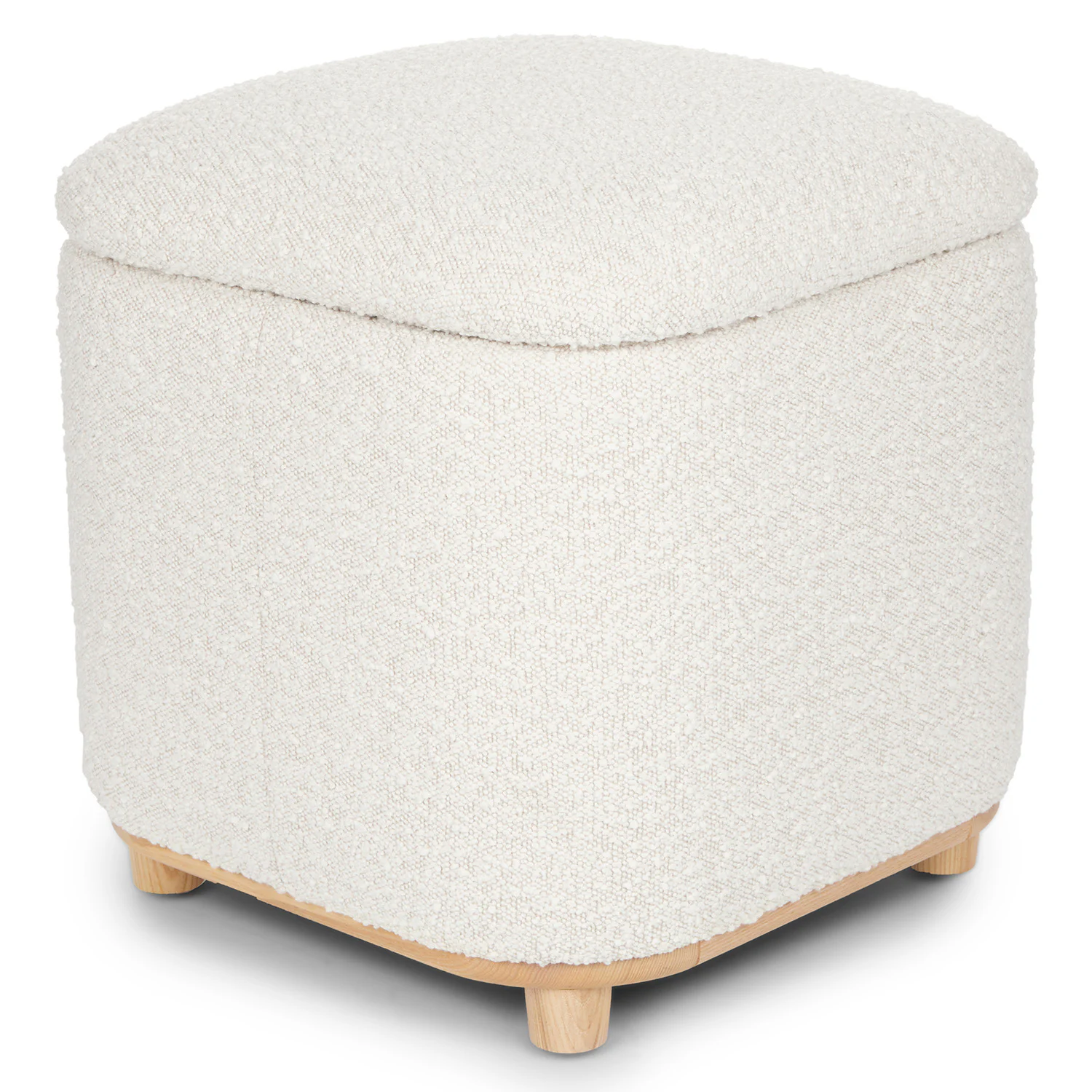 Maribo 19" Storage Ottoman - Ivory Bouclé