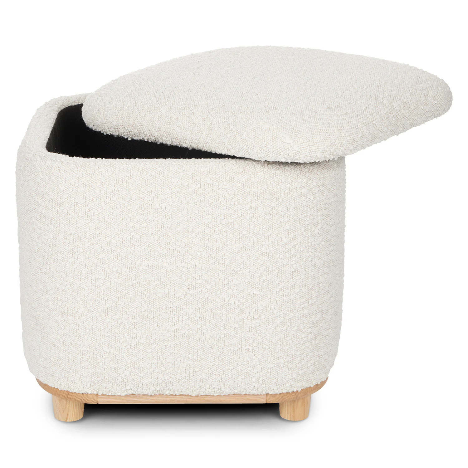 Maribo 19" Storage Ottoman - Ivory Bouclé
