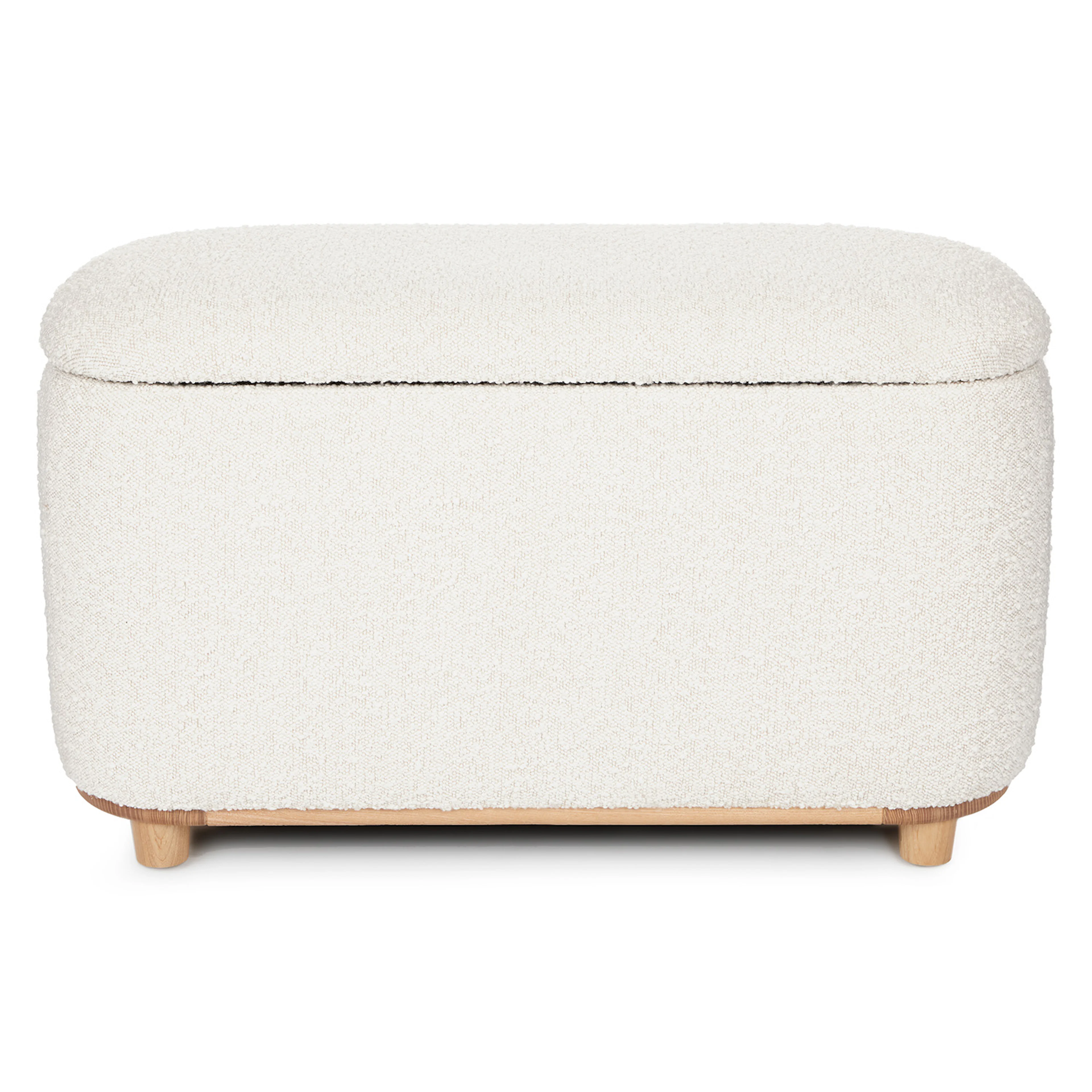 Maribo 32" Ivory Bouclé Storage Ottoman